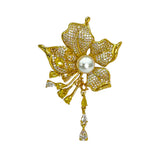 Broșă Golden Royal Bloom