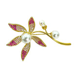 Broșă Golden Pink Blossom