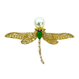 Broșă Golden Pearl Butterfly