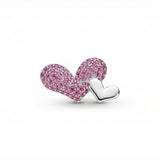 Broșă Pink Heart Duo