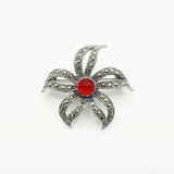 Broșă Silver Marcasite Flower