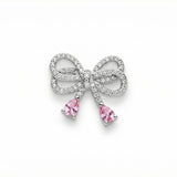 Broșă Silver Pink Bow
