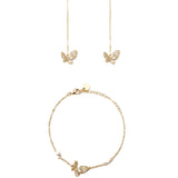 Set Golden Crystal Butterfly